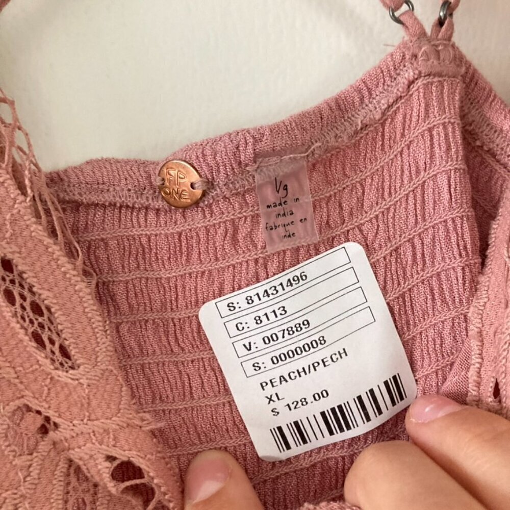 NWOT Free People One Adella Slip Mini Dress Rose Pink Sz L - Picture 5 of 7
